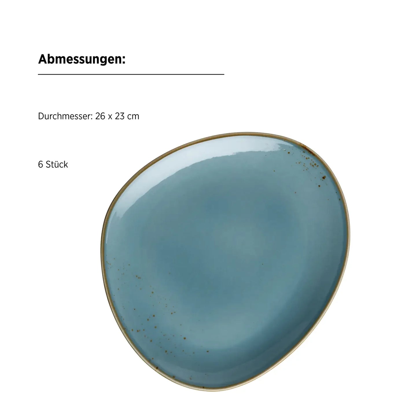 Assiette ovale Riviera | 6 pièces | Bleu | Porcelaine