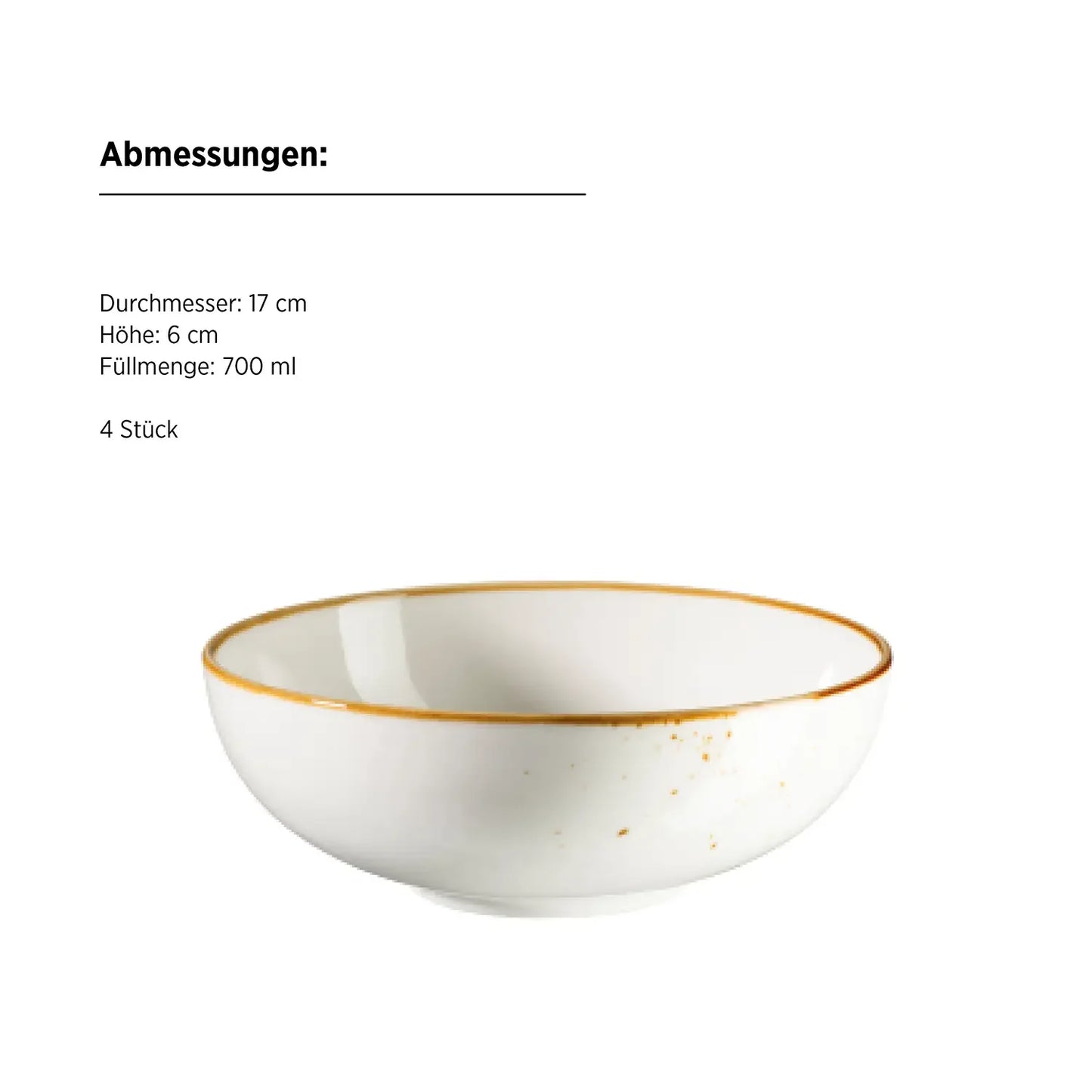 Bol Riviera | 6 pièces | Blanc / Marron | Porcelaine