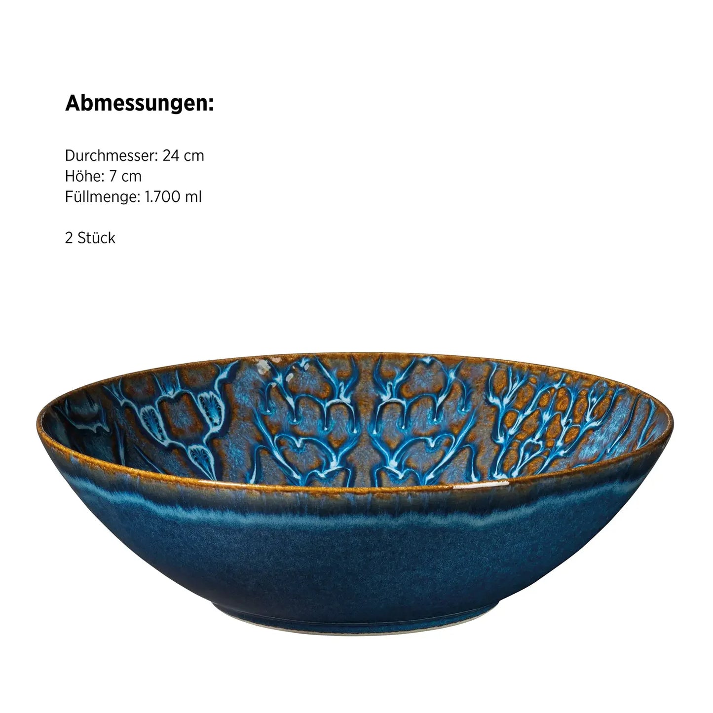 Azulejo Blu Bowl. | 2-pc. | Blue | Stoneware | Made in Portugal