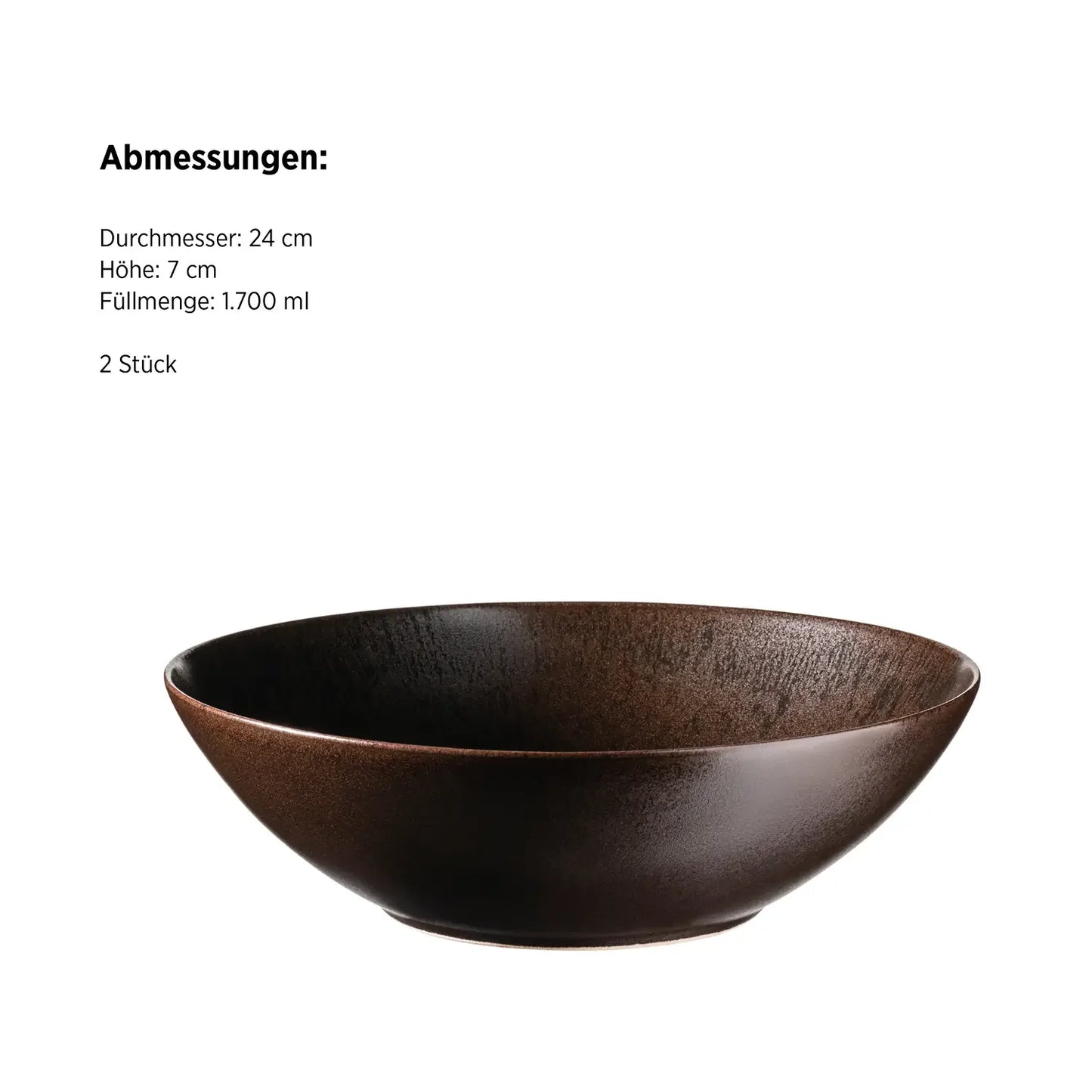 Coupe Bronzo. | 2 pièces | Noir | Grès | Fabriqué au Portugal