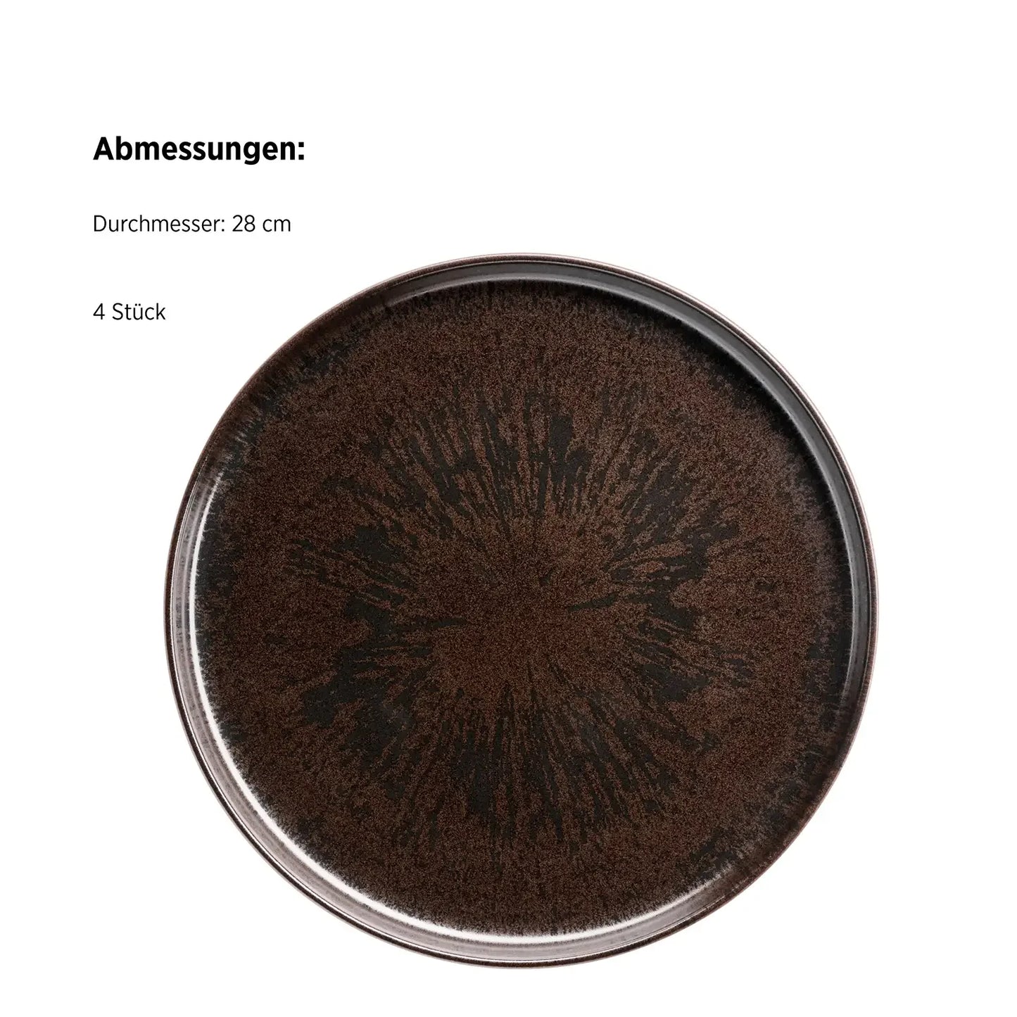 Bronzo Plates flat | 4-pc. | Black | Stoneware | Made in Portugal
