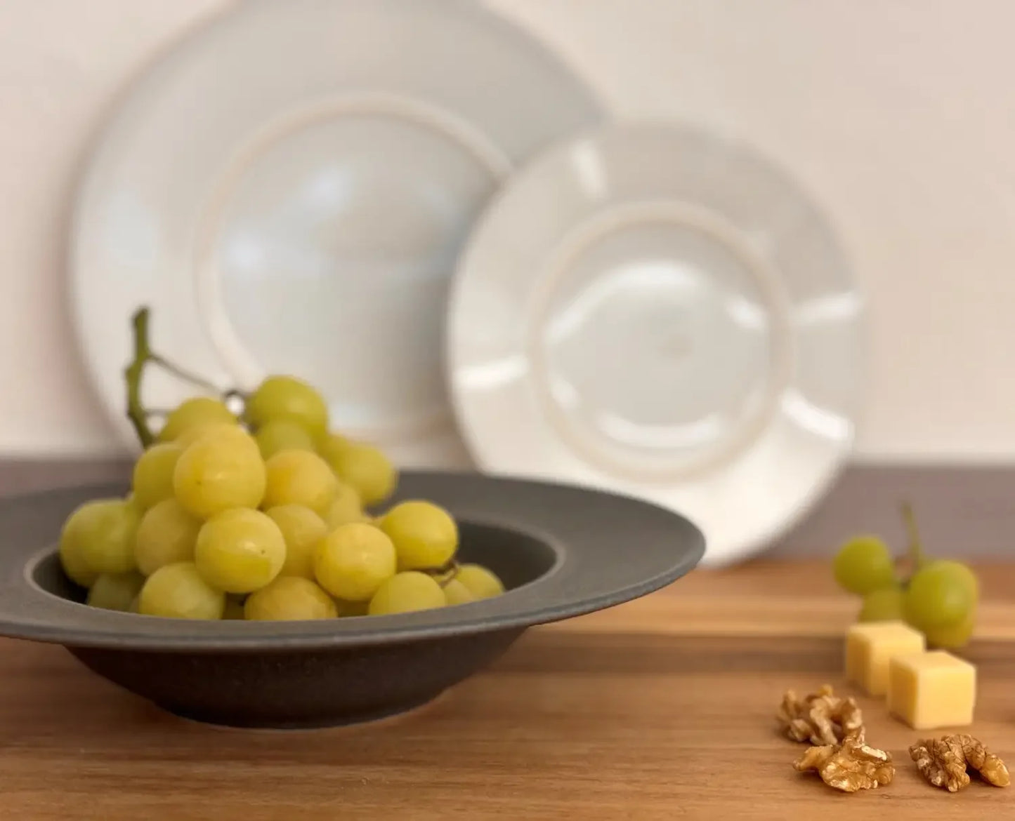 Uniq Pasta Plate | 4-piece set | Anthracite | Stoneware | Made in Portugal
