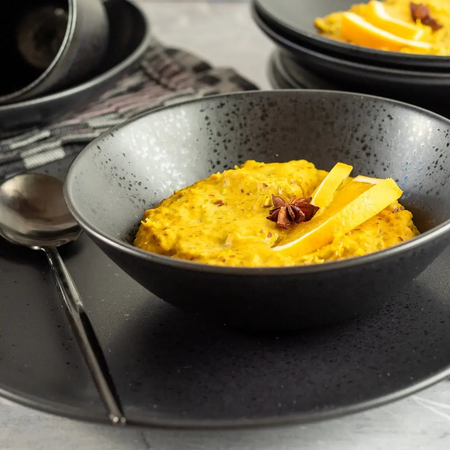 Purist Deep Plates | 6-Piece Set | Black | Stoneware | Made in Portugal