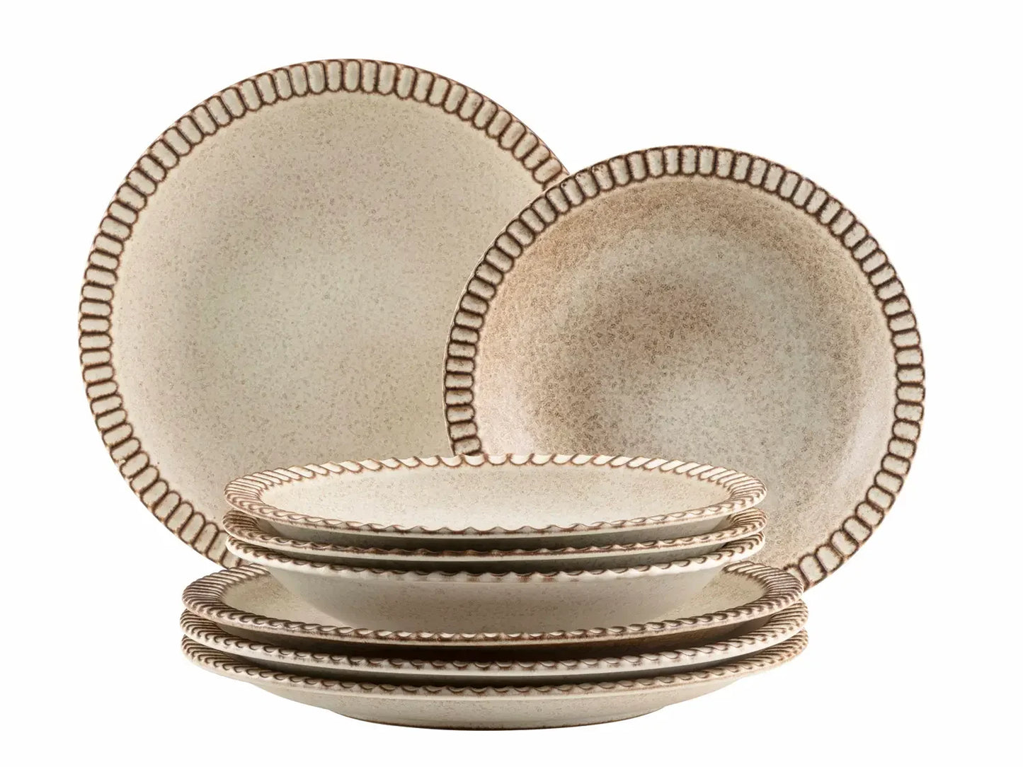 Idyll Set de tasses | 8 pièces | beige | grès | Fabriqué au Portugal