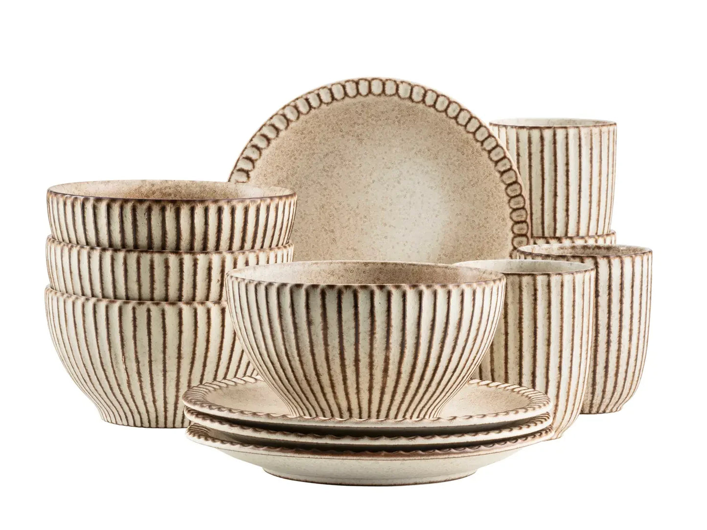 Idyll Breakfast Set | 12-piece | Beige | Stoneware | Made in Portugal