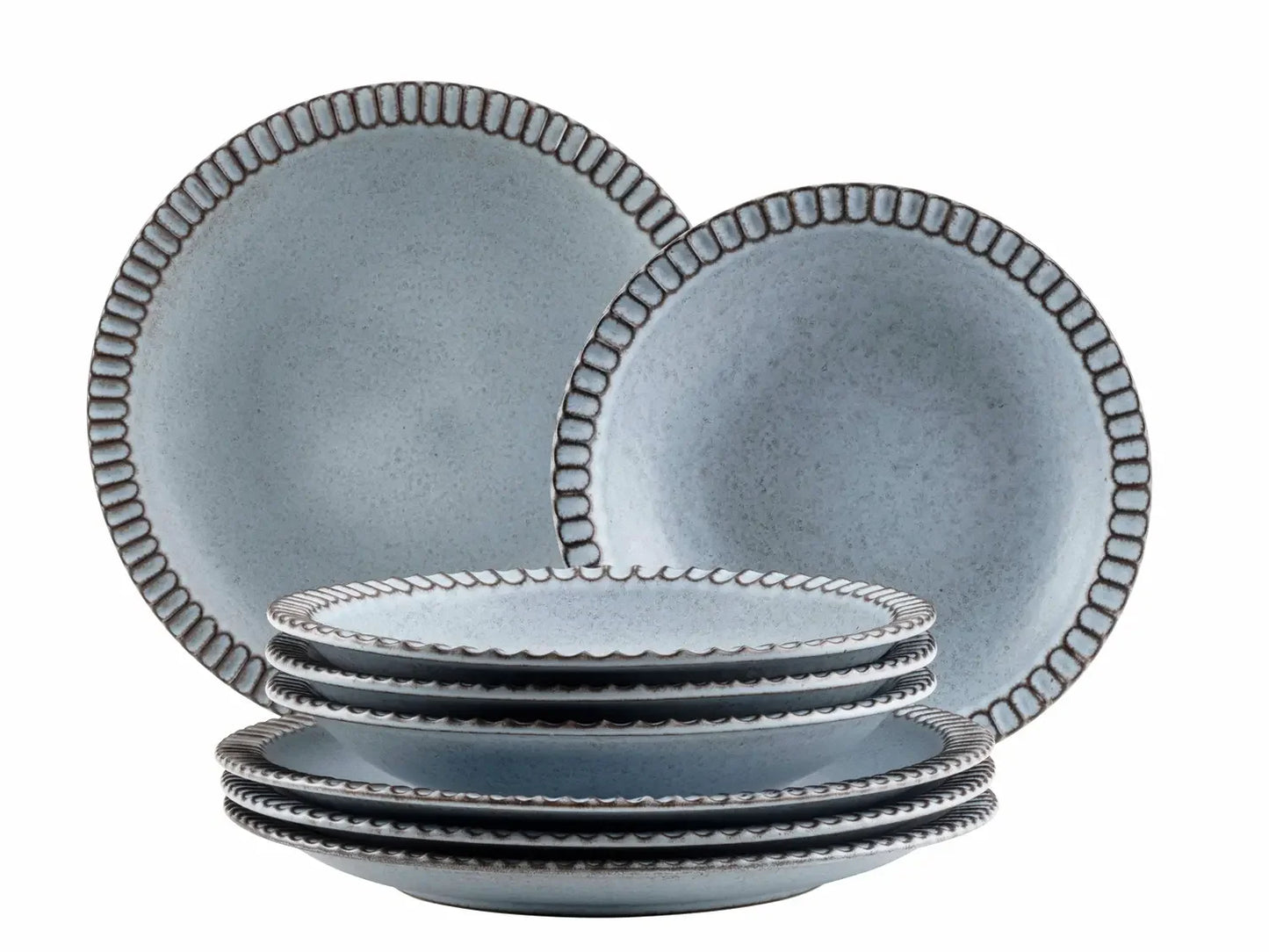 Service vaisselle Idyll | 8 pièces | bleu | grès | Fabriqué au Portugal