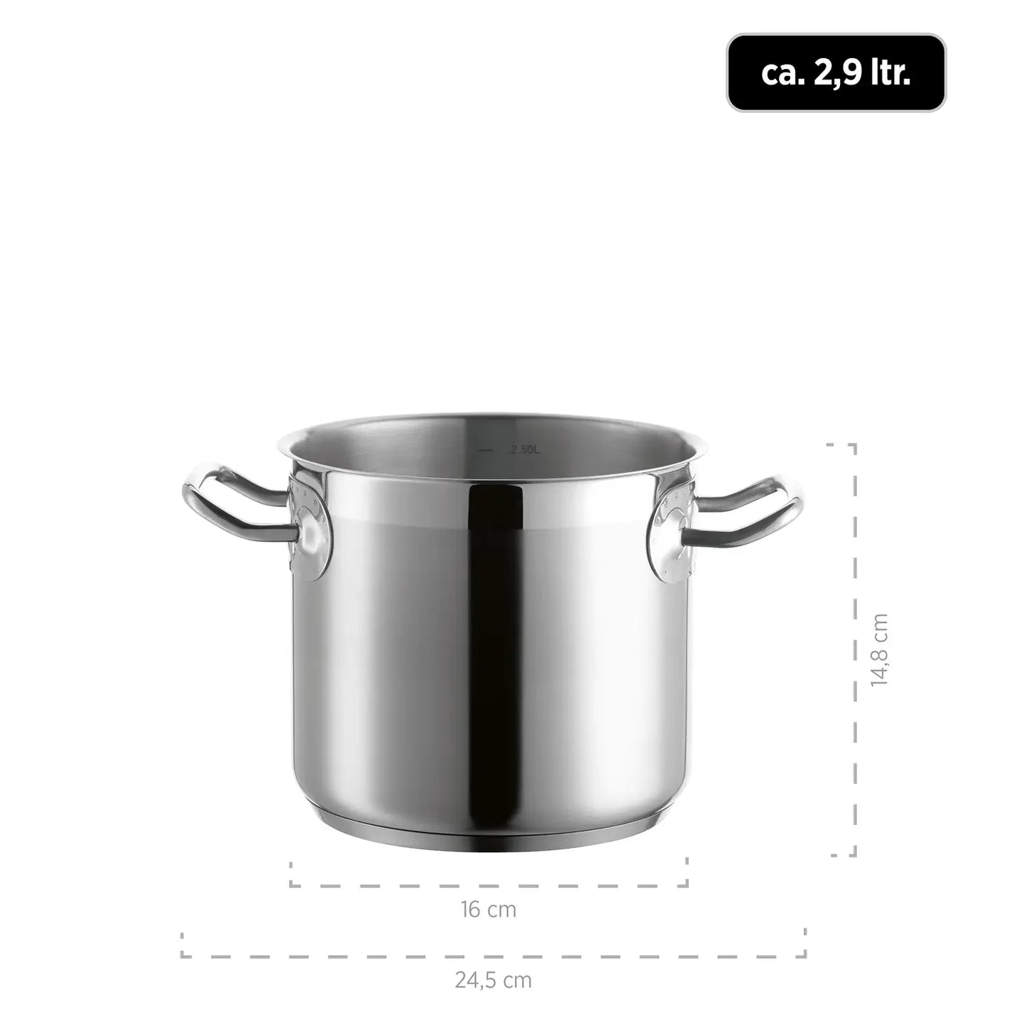 Pro Inox Gemüsetopf mit Deckel Edelstahl, ca 2,9 L | Silber | Edelstahl 18/10