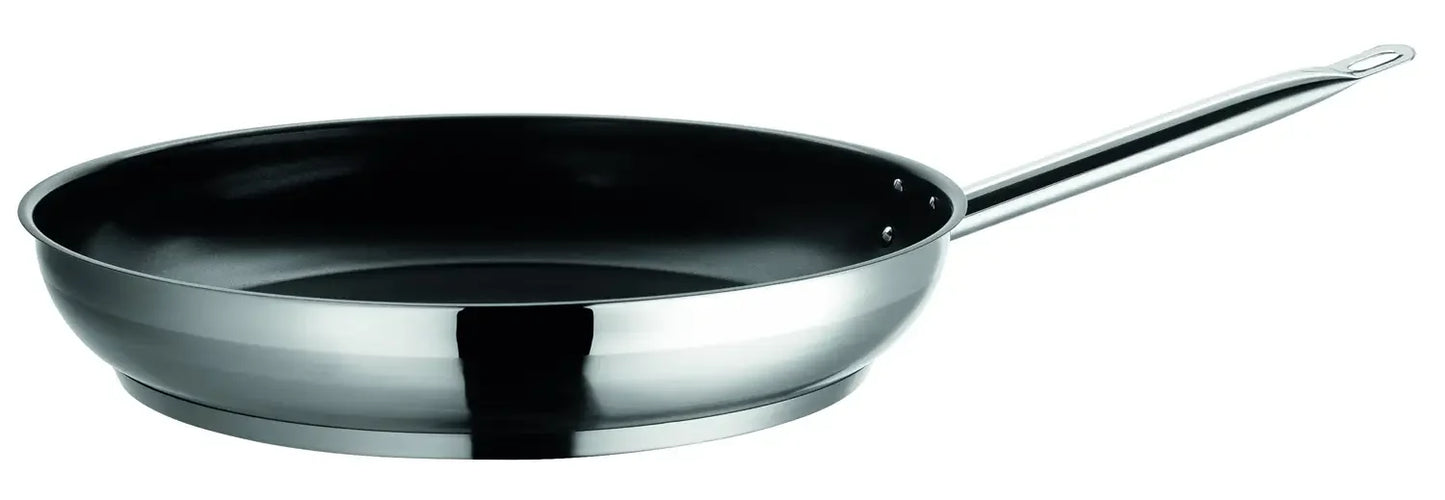 Poêle à frire Pro Inox antiadhésive en acier inoxydable | Argent / Noir | Acier inoxydable 18/10