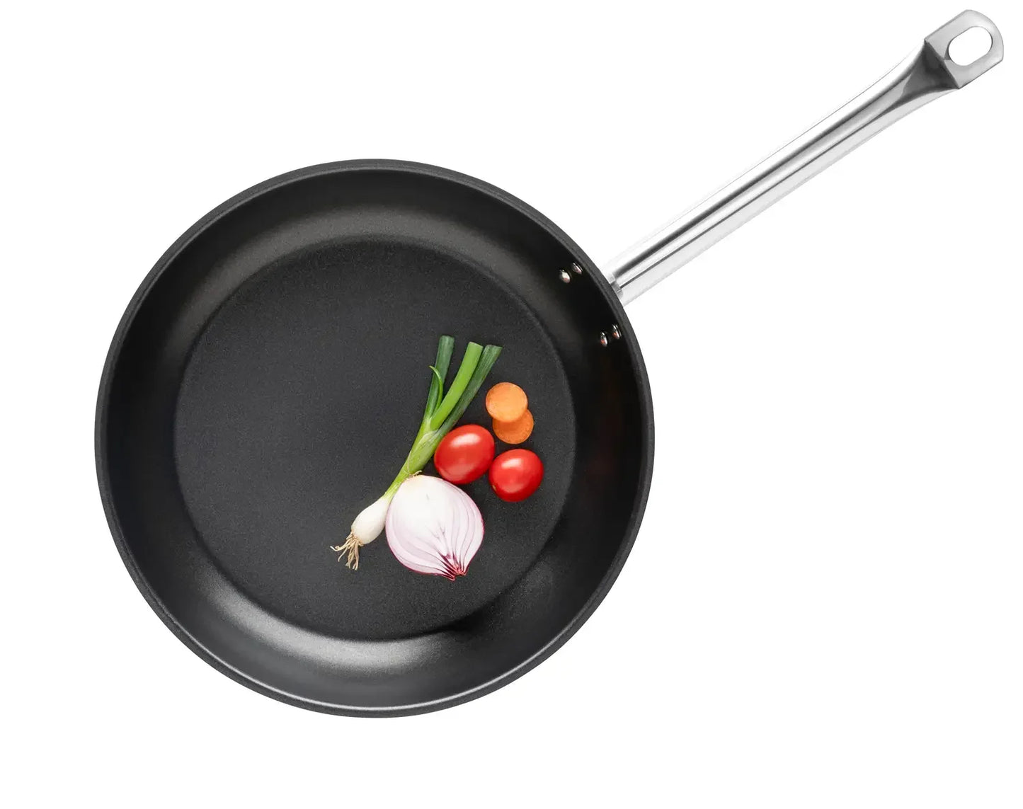 Poêle à frire Pro Inox antiadhésive en acier inoxydable | Argent / Noir | Acier inoxydable 18/10