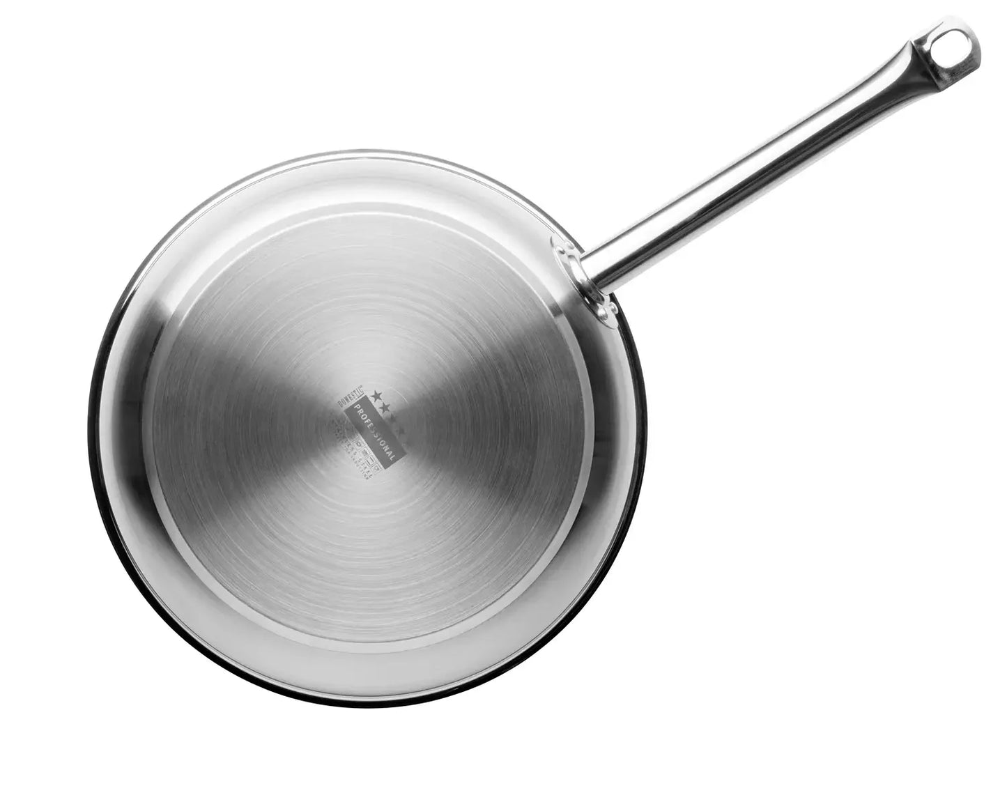 Poêle à frire Pro Inox antiadhésive en acier inoxydable | Argent / Noir | Acier inoxydable 18/10