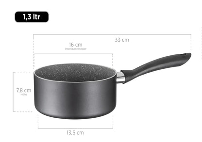 Solido Kochtopfset | 6-tlg. | Schwarz | Aluminium gepresst