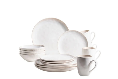 Service de table Nordic Frost | 16 pièces | Blanc | Grès