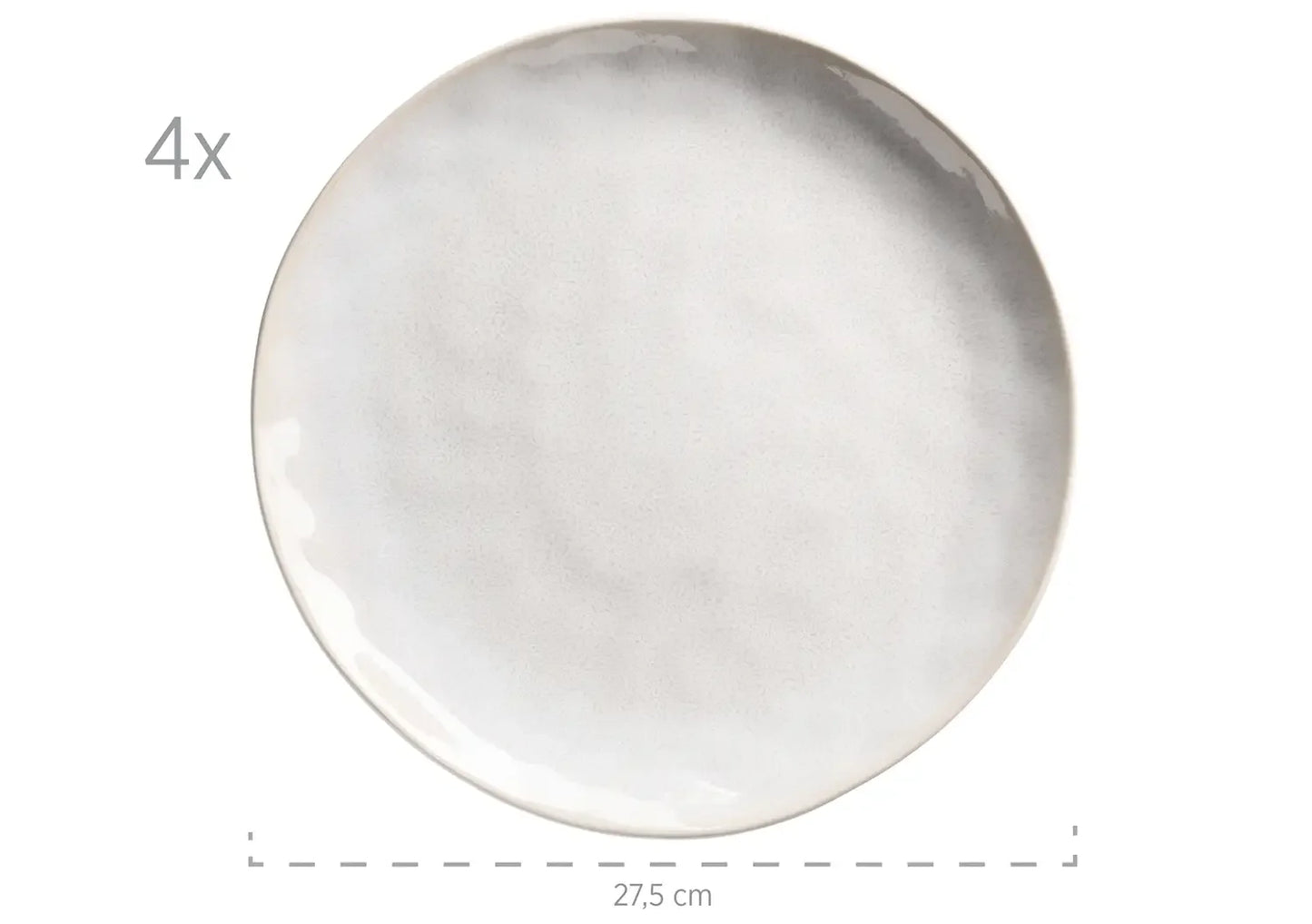 Service de table Nordic Frost | 16 pièces | Blanc | Grès