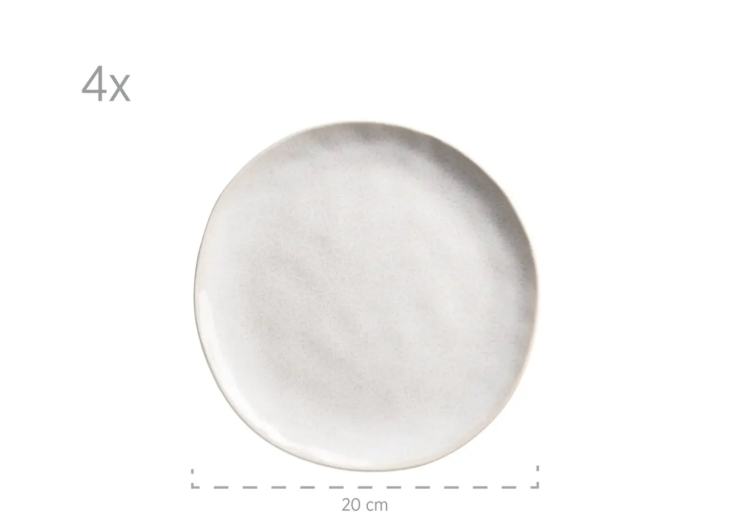 Service de table Nordic Frost | 16 pièces | Blanc | Grès