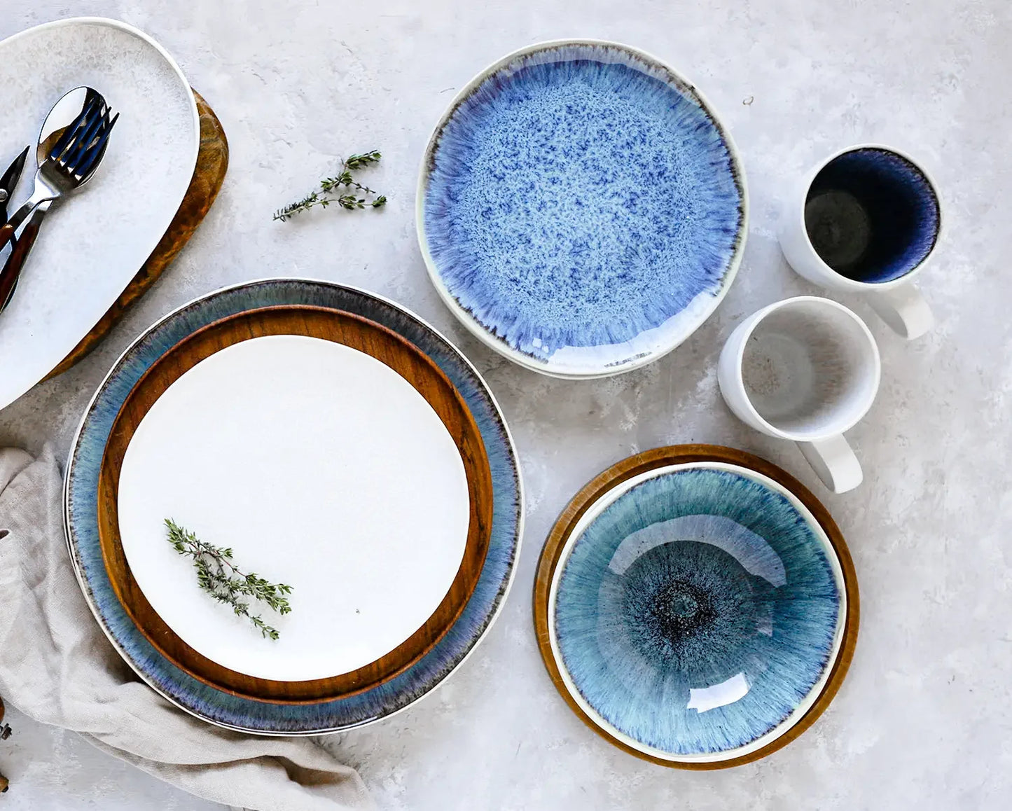 Service de table Nordic Frost | 16 pièces | Blanc | Grès