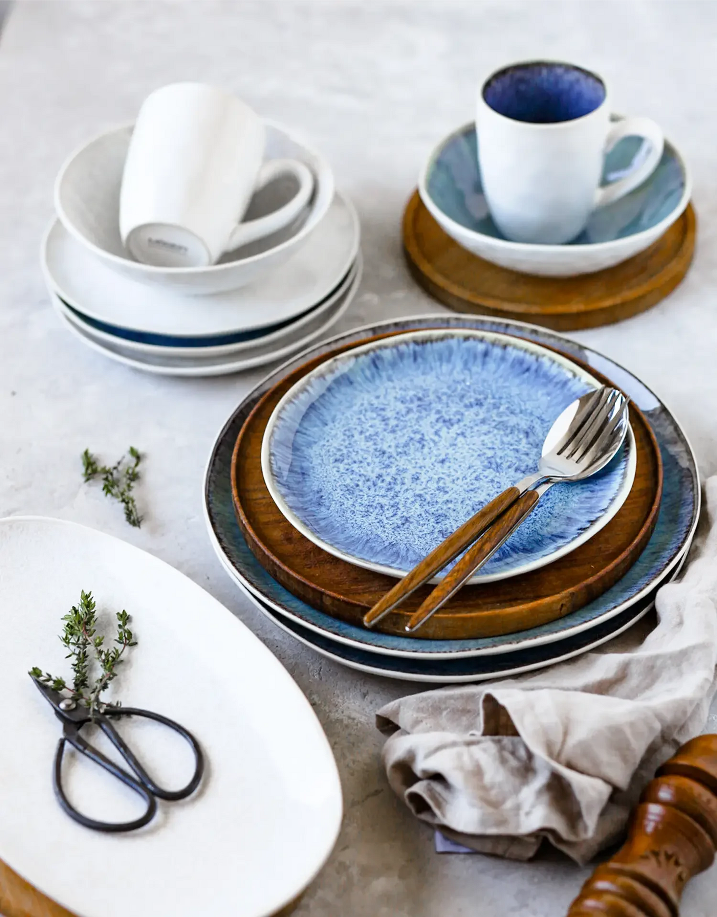 Nordic Frost Dinnerware Set | 3-Piece | White | Stoneware