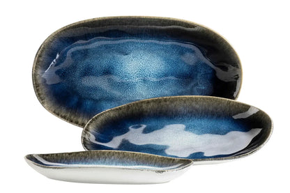Nordic Frost Dinnerware Set | 3-pc. | Blue | Stoneware