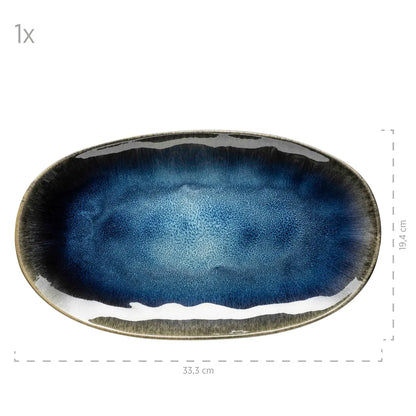 Nordic Frost Dinnerware Set | 3-pc. | Blue | Stoneware