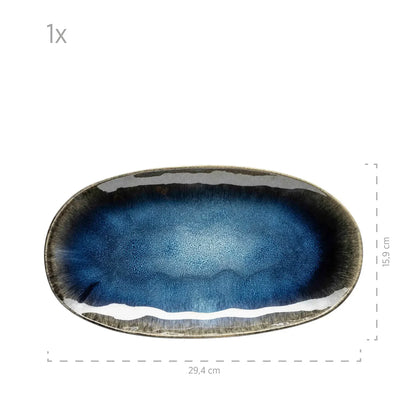 Nordic Frost Dinnerware Set | 3-pc. | Blue | Stoneware