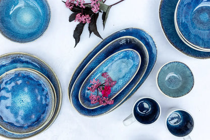 Nordic Frost Dinnerware Set | 3-pc. | Blue | Stoneware