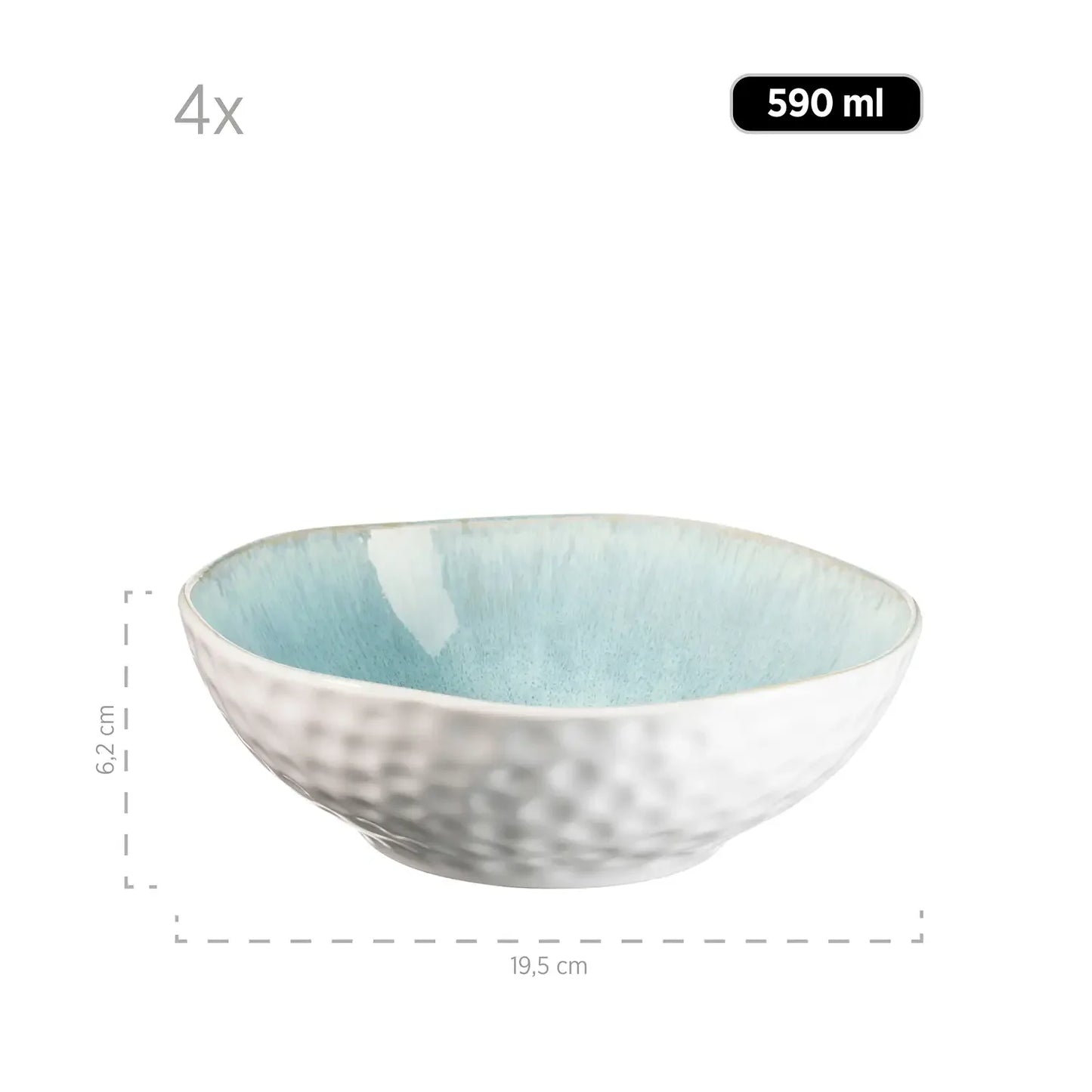 Saladier Nordic Frost | 9 pièces | Vert | Grès