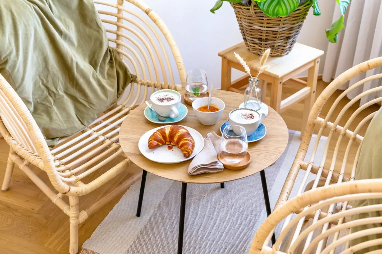 Nordic Frost Coffee Cup Set | 8-Piece | Blue | Stoneware