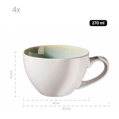 Service à café Nordic Frost | 8 pièces | Vert | Grès