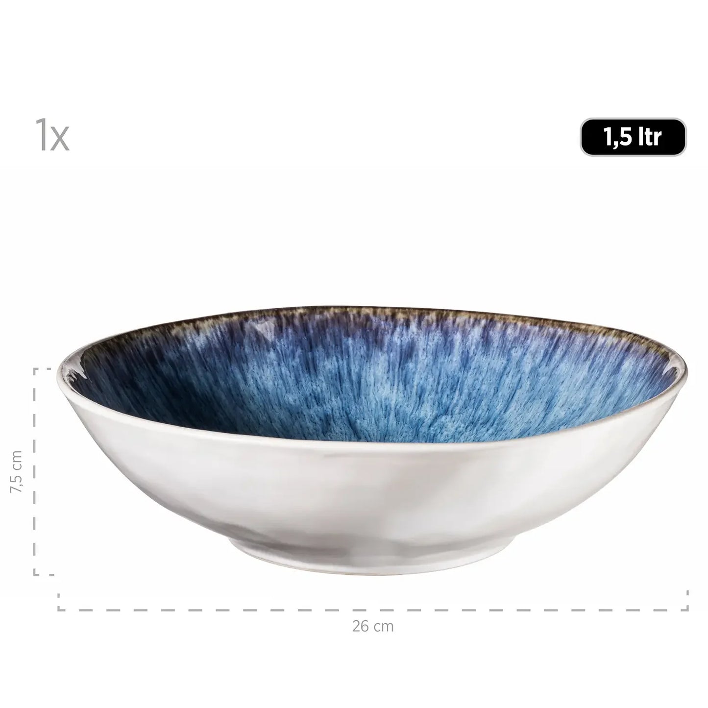 Nordic Frost Bowl Set | 9-pc. | Blue | Stoneware