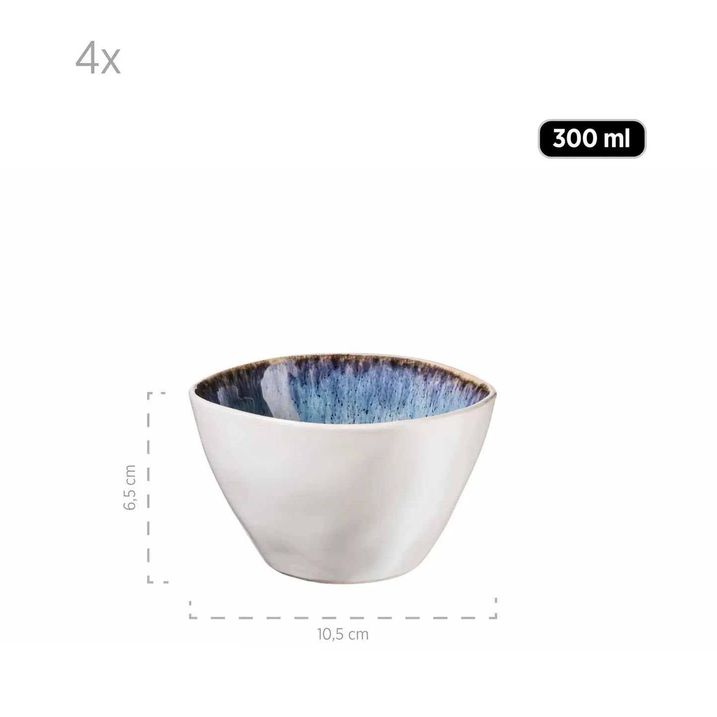Nordic Frost Bowl Set | 9-pc. | Blue | Stoneware