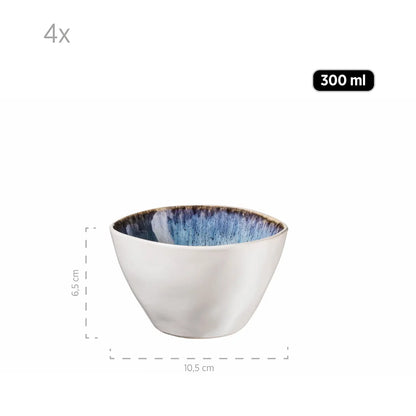 Nordic Frost Bowl Set | 9-pc. | Blue | Stoneware