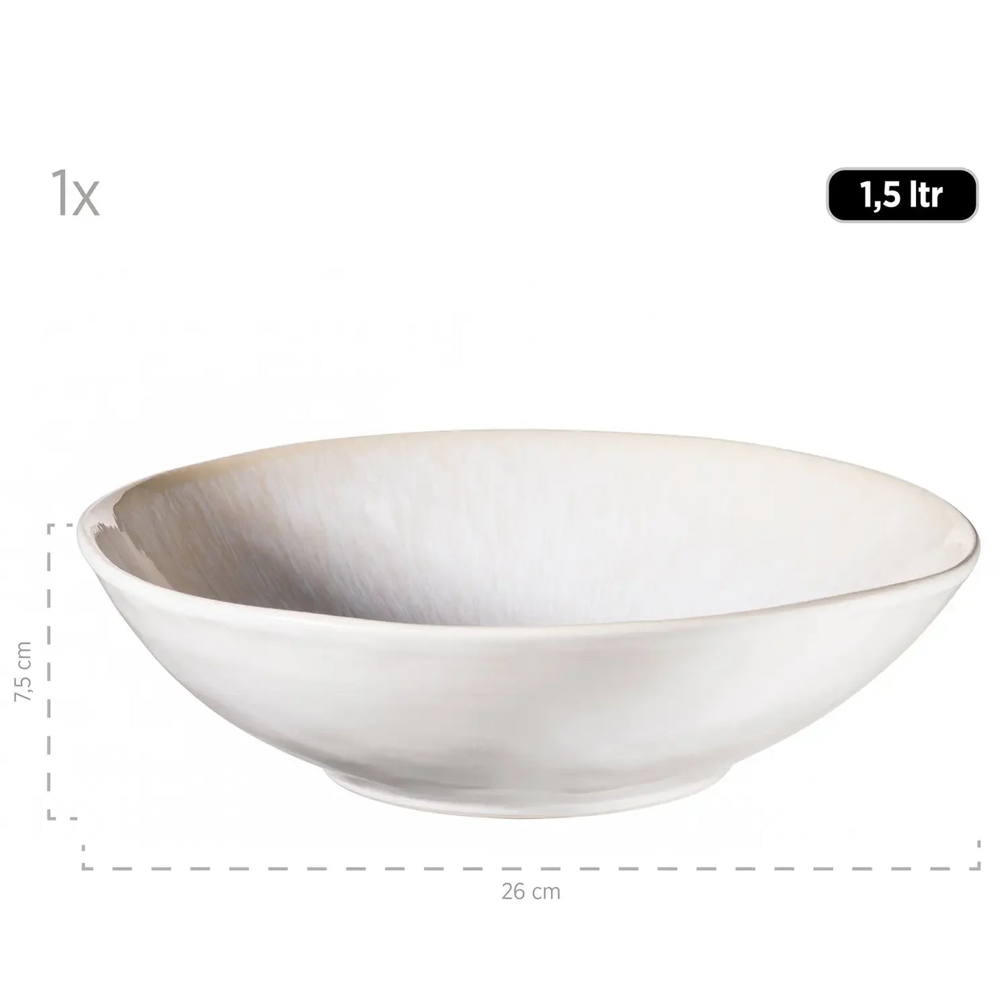 Nordic Frost Bowl Set | 9-Piece | White | Stoneware
