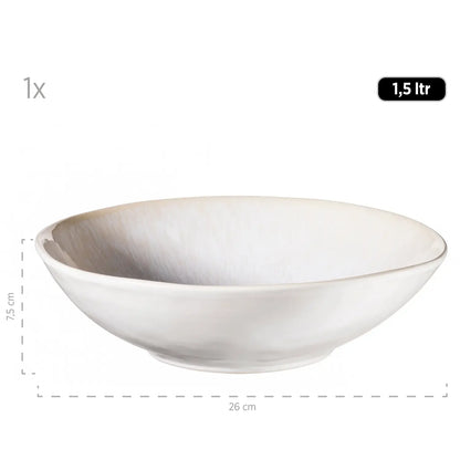 Nordic Frost Bowl Set | 9-Piece | White | Stoneware