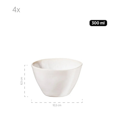 Nordic Frost Bowl Set | 9-Piece | White | Stoneware