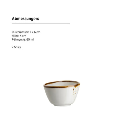 Riviera Gourmetset WEISS mit braunen Punkten | 8-tlg. | Weiß / Braun | Porzellan