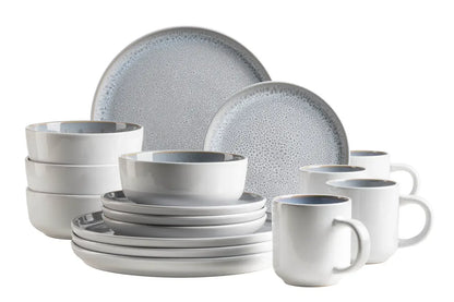 Set de vaisselle Luna | 16 pièces | Gris | Grès