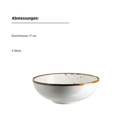 Riviera Service de table | 16 pièces | Blanc / Marron | Porcelaine