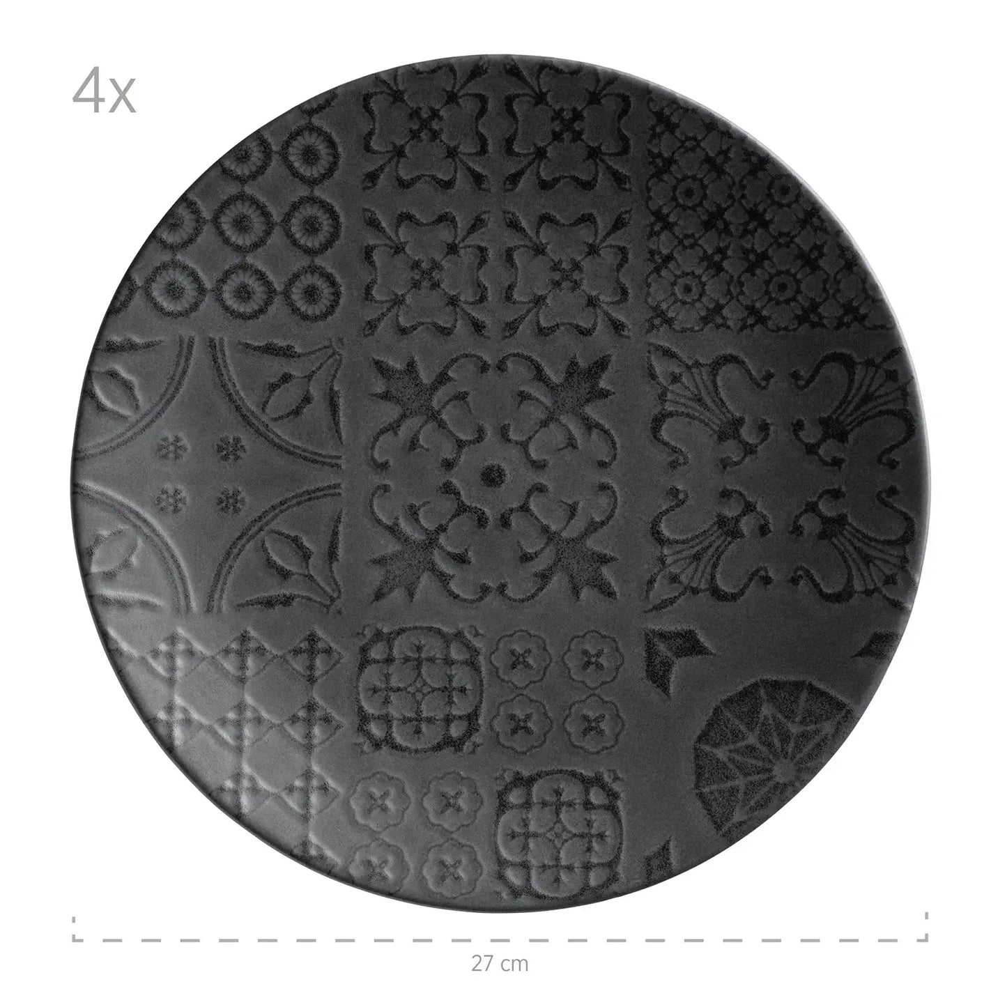 Azulejo Noir Tafelservice | 12-tlg. | Schwarz | Steinzeug | Made in Portugal