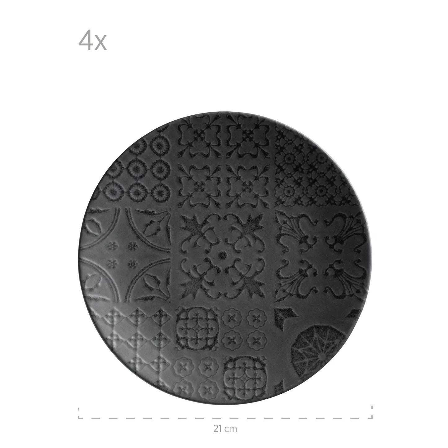 Azulejo Noir Tafelservice | 12-tlg. | Schwarz | Steinzeug | Made in Portugal