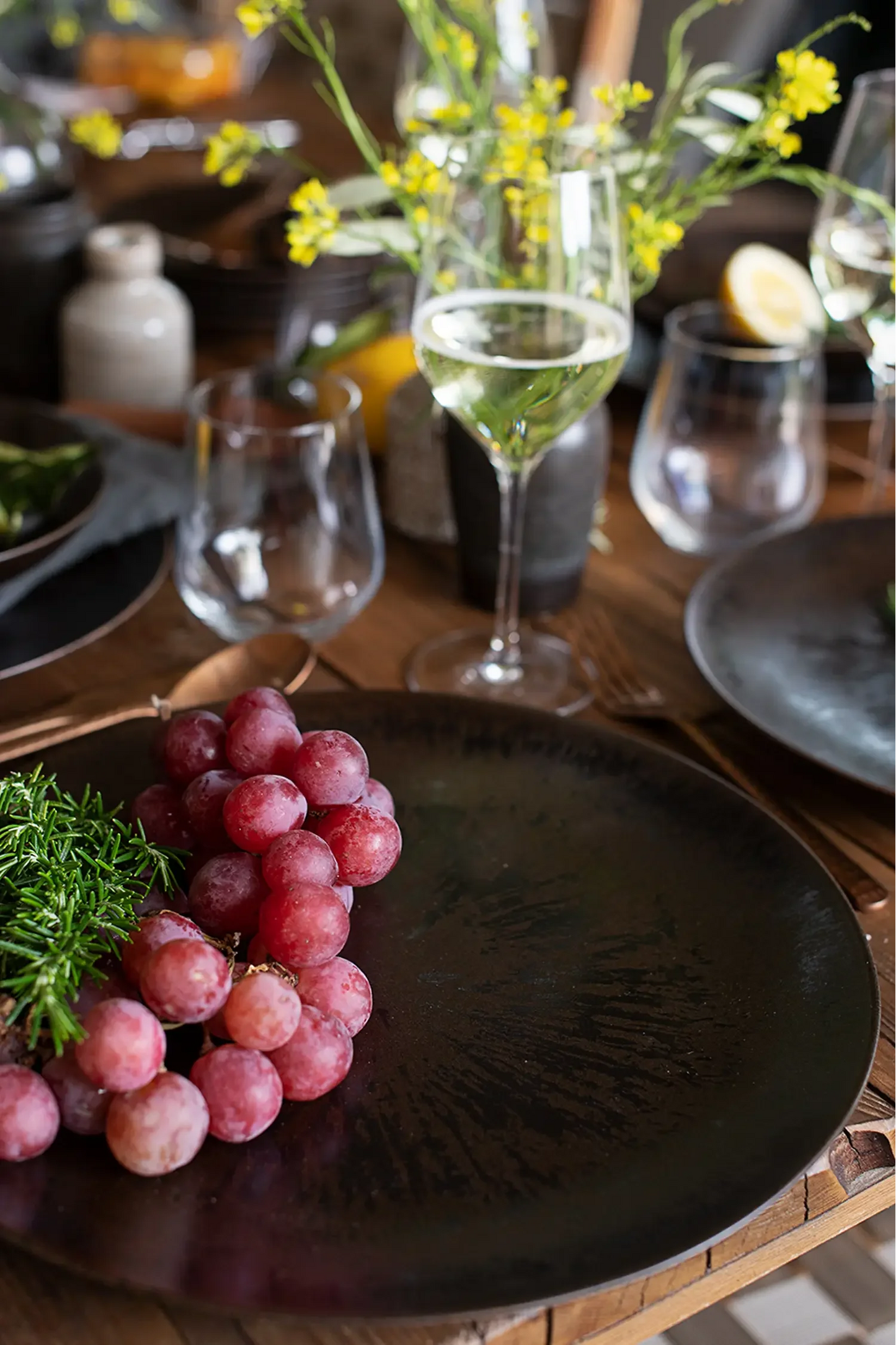 Set de 4 assiettes de présentation Bronzo | Noir | Grès | Fabriqué au Portugal