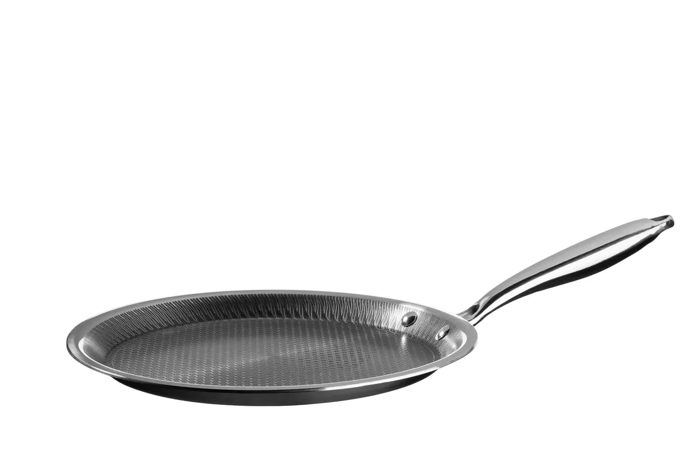 Vulcano Crêpe Pan, 3-ply with honeycomb coating | Silver / Black | 18/10 Stainless Steel