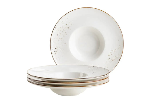 Riviera Gourmetteller | 4-tlg. | Weiss / Braun | Porzellan