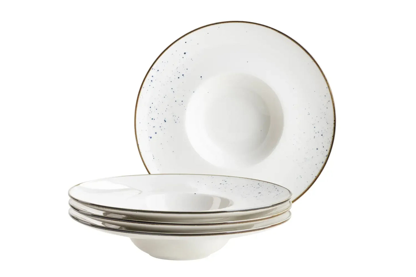 Assiette gourmande Riviera pois bleus | 4 pièces | Blanc / Bleu | Porcelaine