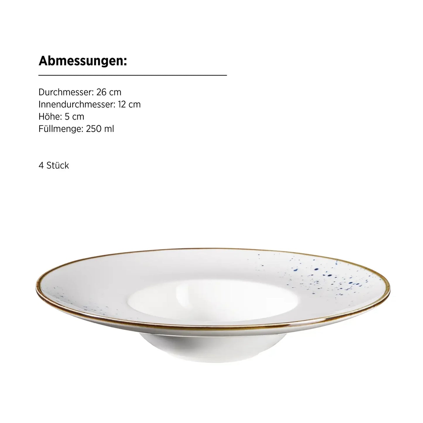 Assiette gourmande Riviera pois bleus | 4 pièces | Blanc / Bleu | Porcelaine