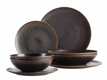 Forte Combination Dinnerware Set | 8-piece | Black | Porcelain | Made in Portugal