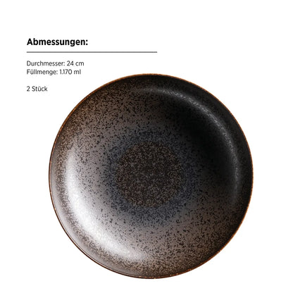 Forte Combination Dinnerware Set | 8-piece | Black | Porcelain | Made in Portugal