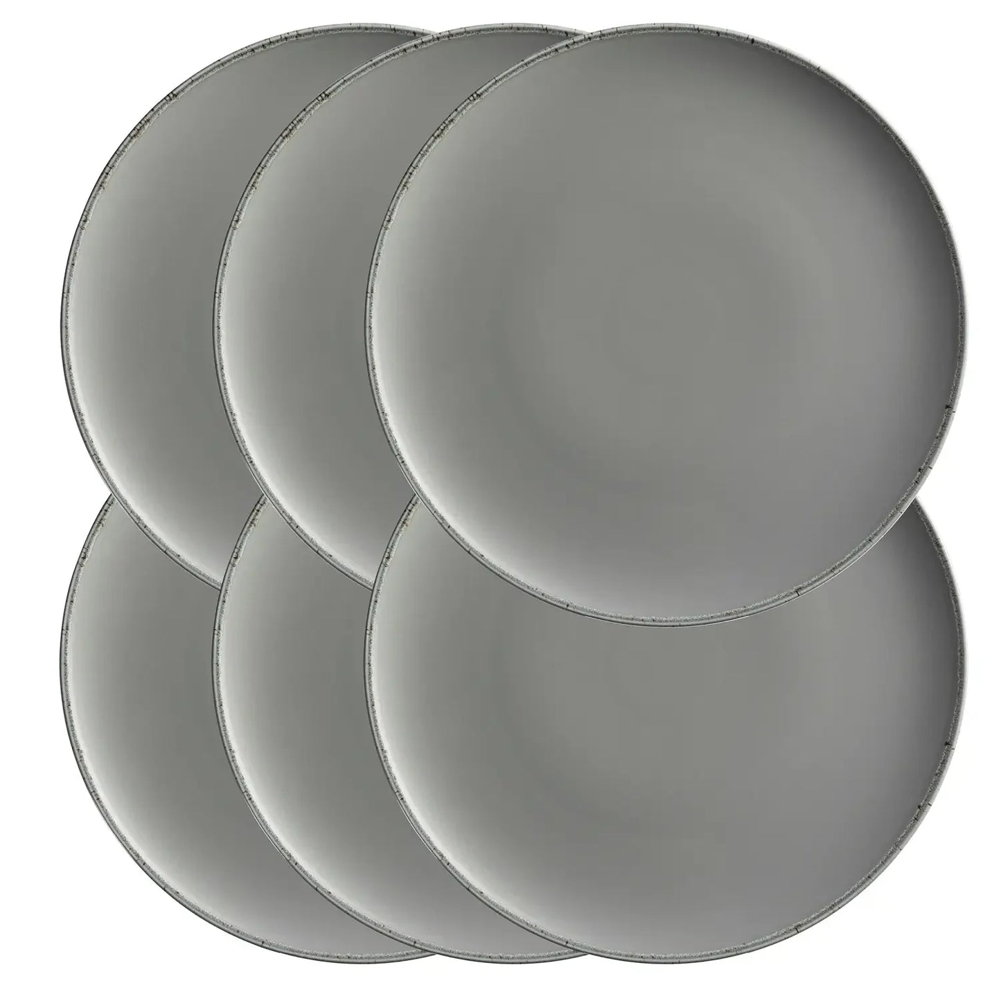 Assiette plate Bianco | 6 pièces | Gris | Porcelaine | Fabriqué au Portugal