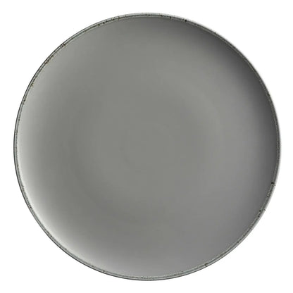 Assiette plate Bianco | 6 pièces | Gris | Porcelaine | Fabriqué au Portugal