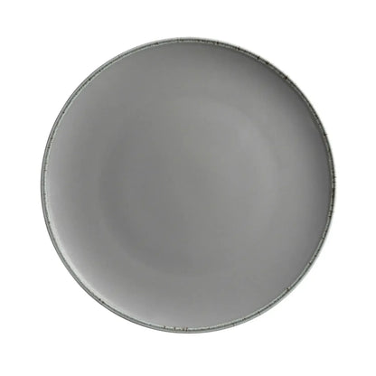 Assiette plate Bianco | 6 pièces | Gris | Porcelaine | Fabriqué au Portugal