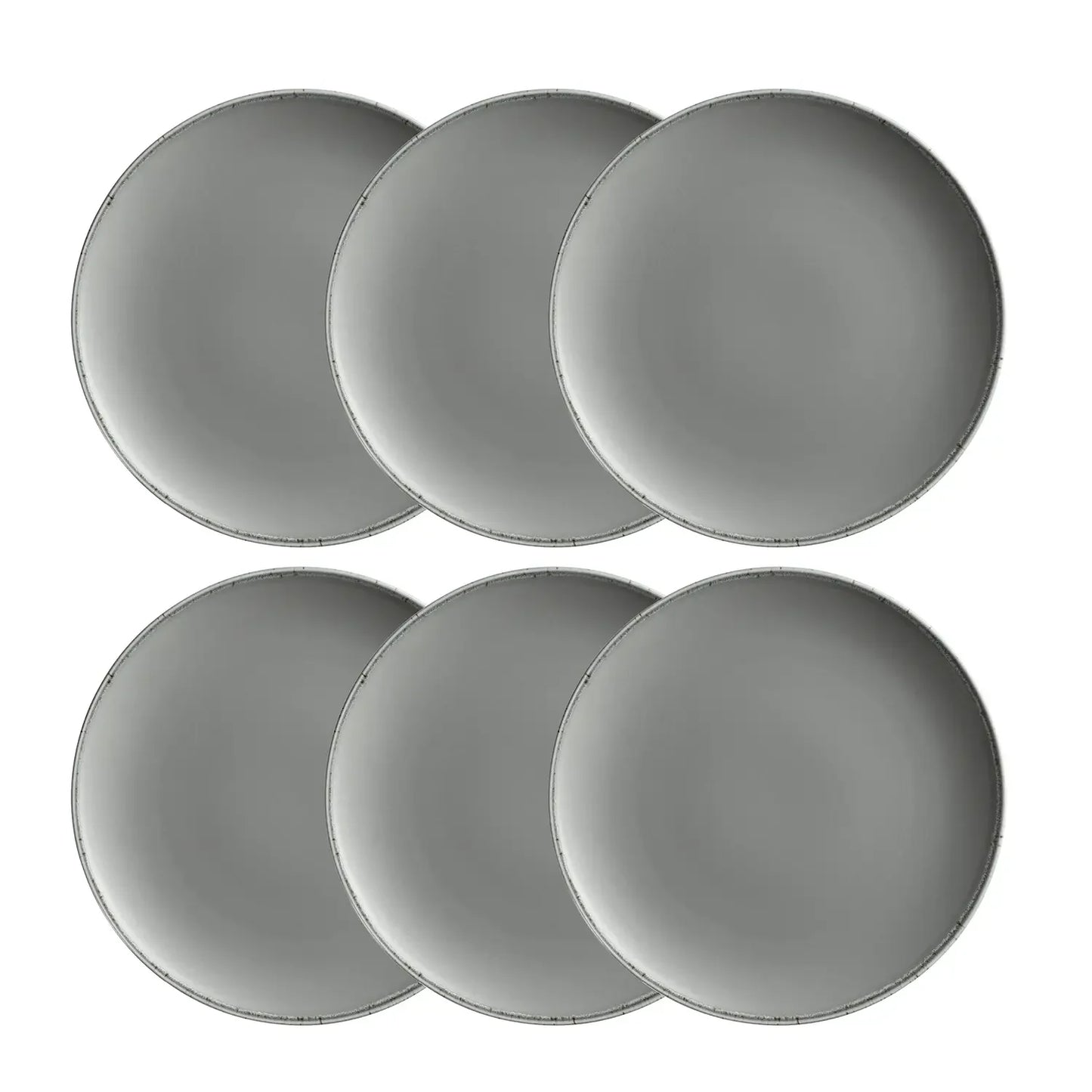 Assiettes à dessert Bianco | lot de 6 | Gris | Porcelaine | Fabriqué au Portugal