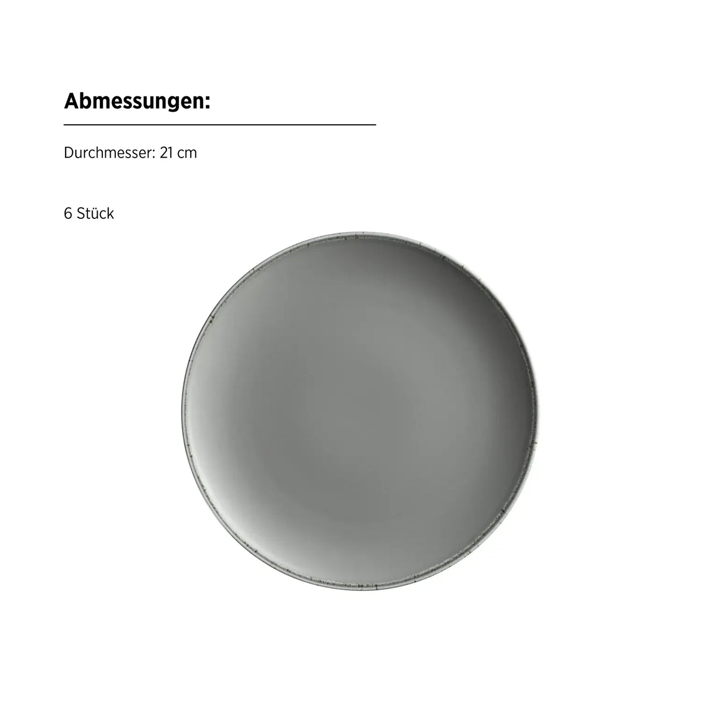 Assiettes à dessert Bianco | lot de 6 | Gris | Porcelaine | Fabriqué au Portugal